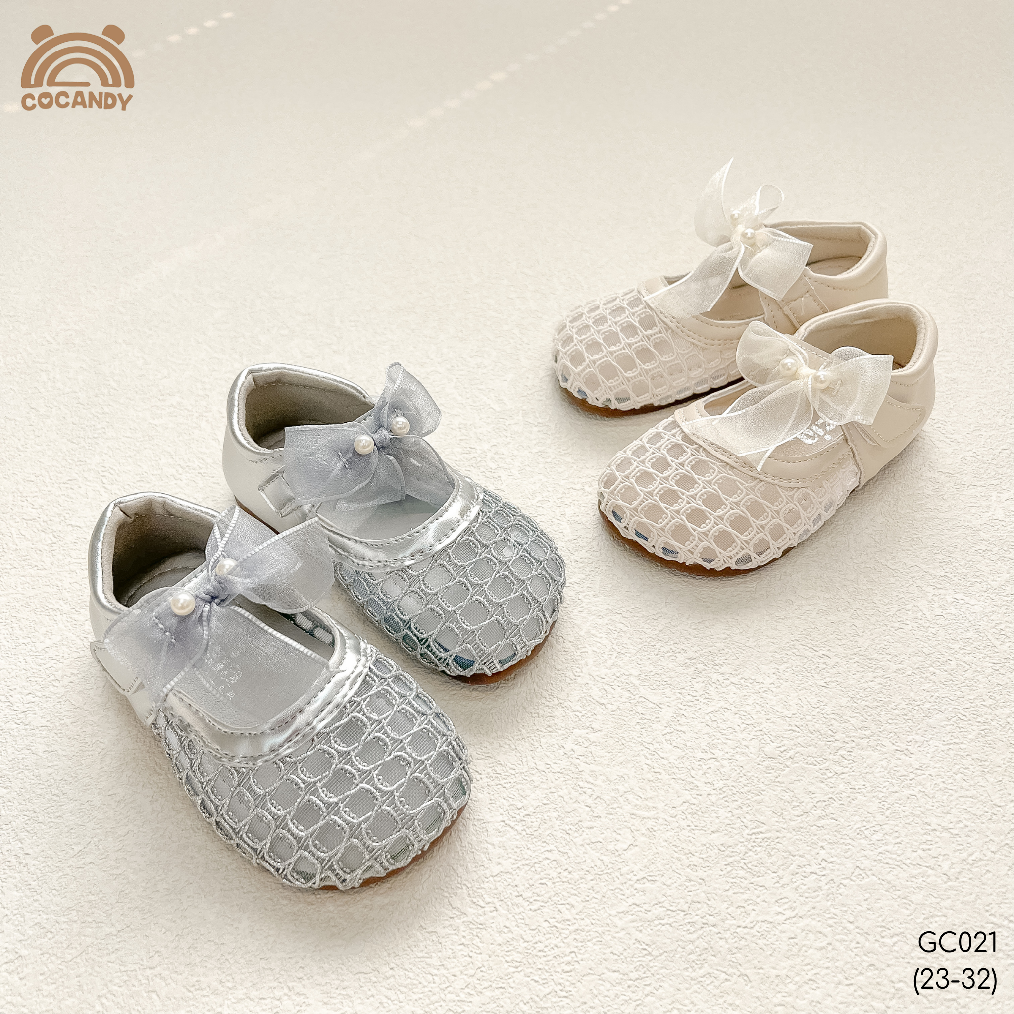 Giày búp bê nhập BẠC lưới nơ MIZZIA_thumbnail_1