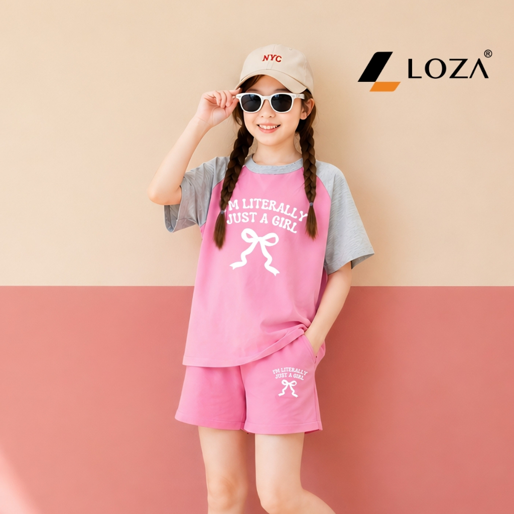 Set bộ phối màu bé gái hình nơ Just a girl - Loza Kids FB679_thumbnail_5