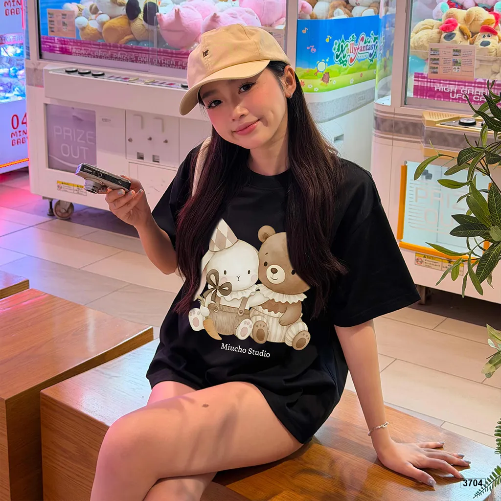 Áo thun nữ form boxy thỏ và gấu Miucho 3704_thumbnail_5