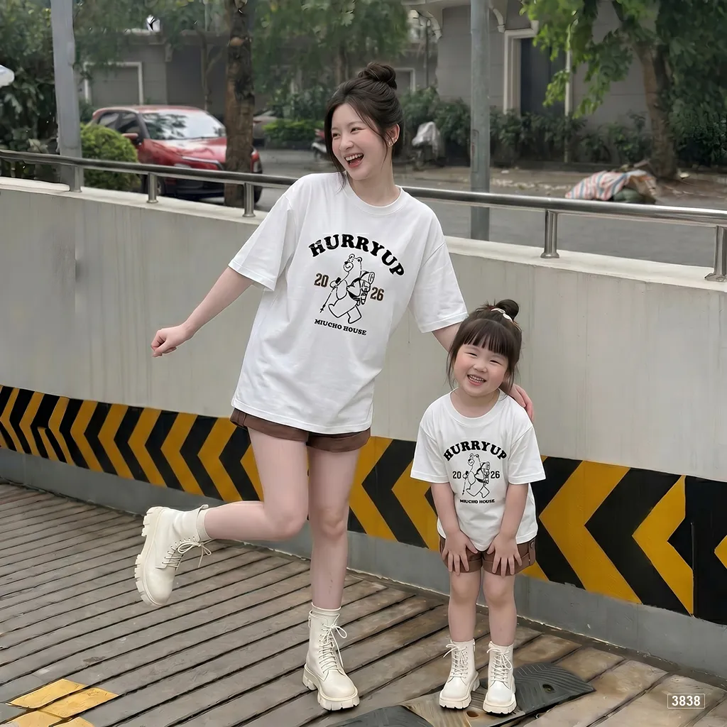 Áo thun gia đình mẹ và bé phong cách Hàn Quốc chất thoáng mát Kado 3838_thumbnail_5