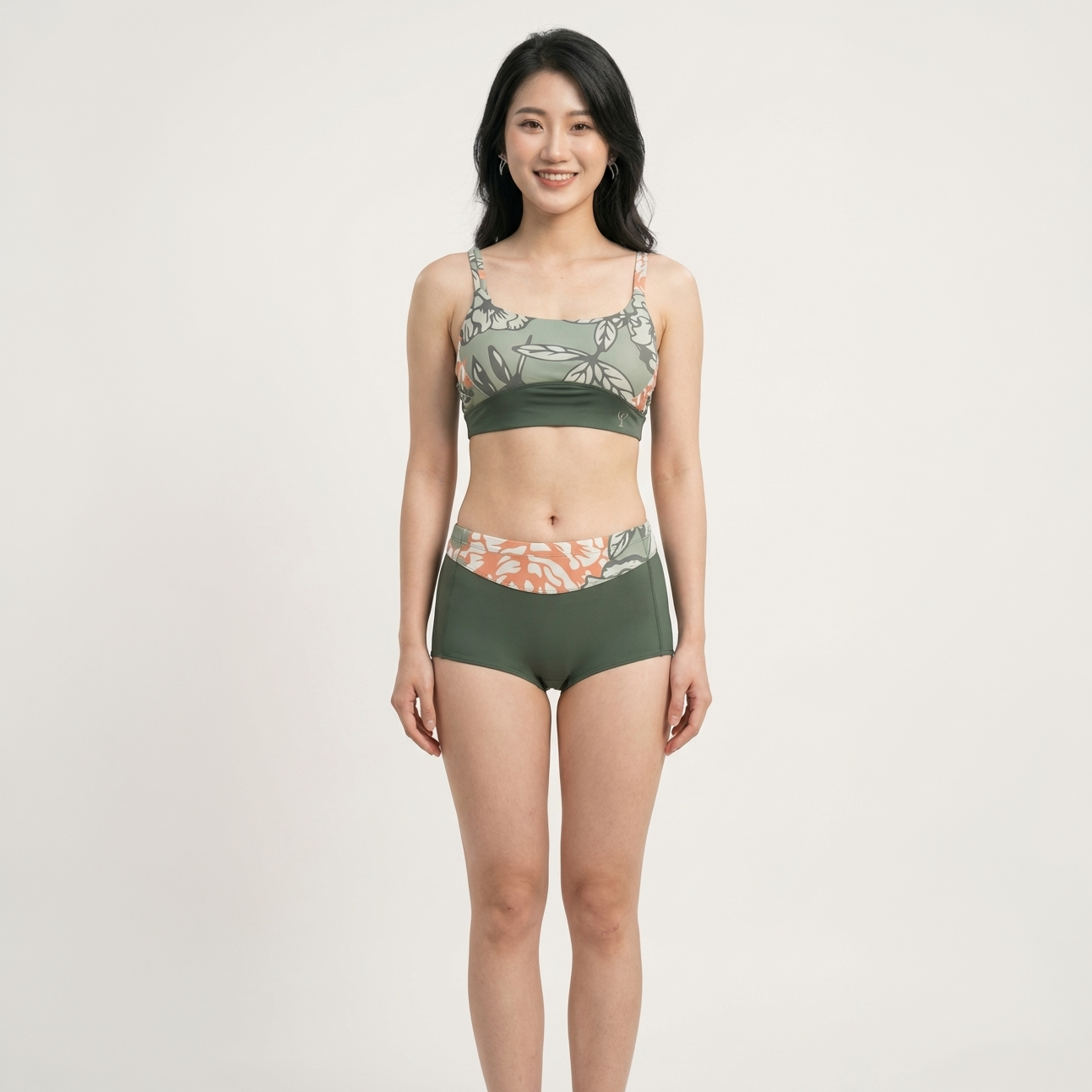 Bộ bơi nữ Narsis A25023: Đồ bơi 2 mảnh cao cấp, họa tiết lá thời thượng_thumbnail_8