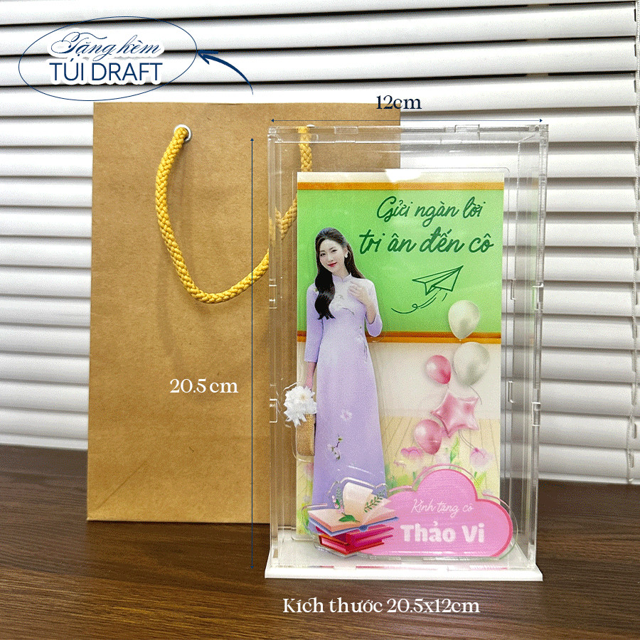 (TẶNG TÚI) MÔ HÌNH 3D QUÀ TẶNG THẦY CÔ Standee mica lắp ghép, tặng kỷ yếu, ngày nhà giáo, kỷ niệm