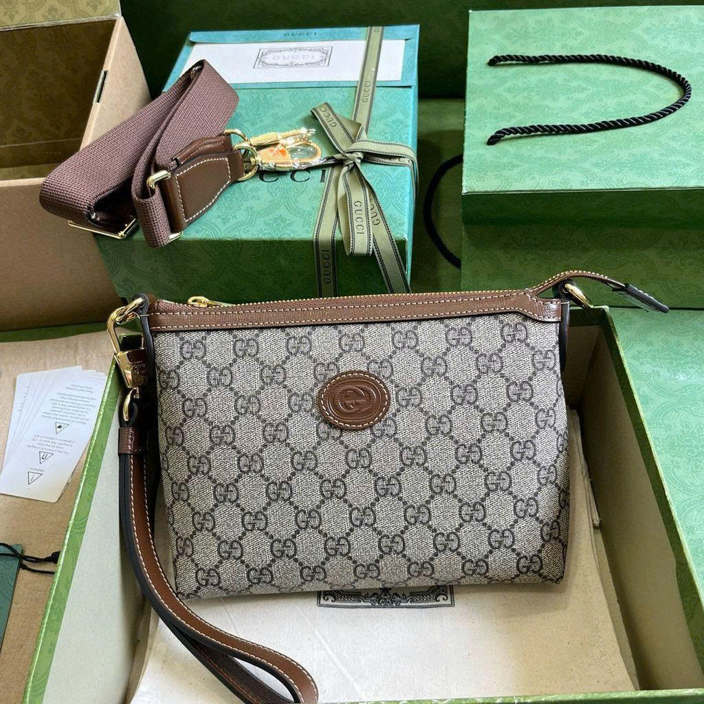  Túi cầm tay, đeo chéo Gucci GG Canvas Messenger Bag With Interlocking_thumbnail_6