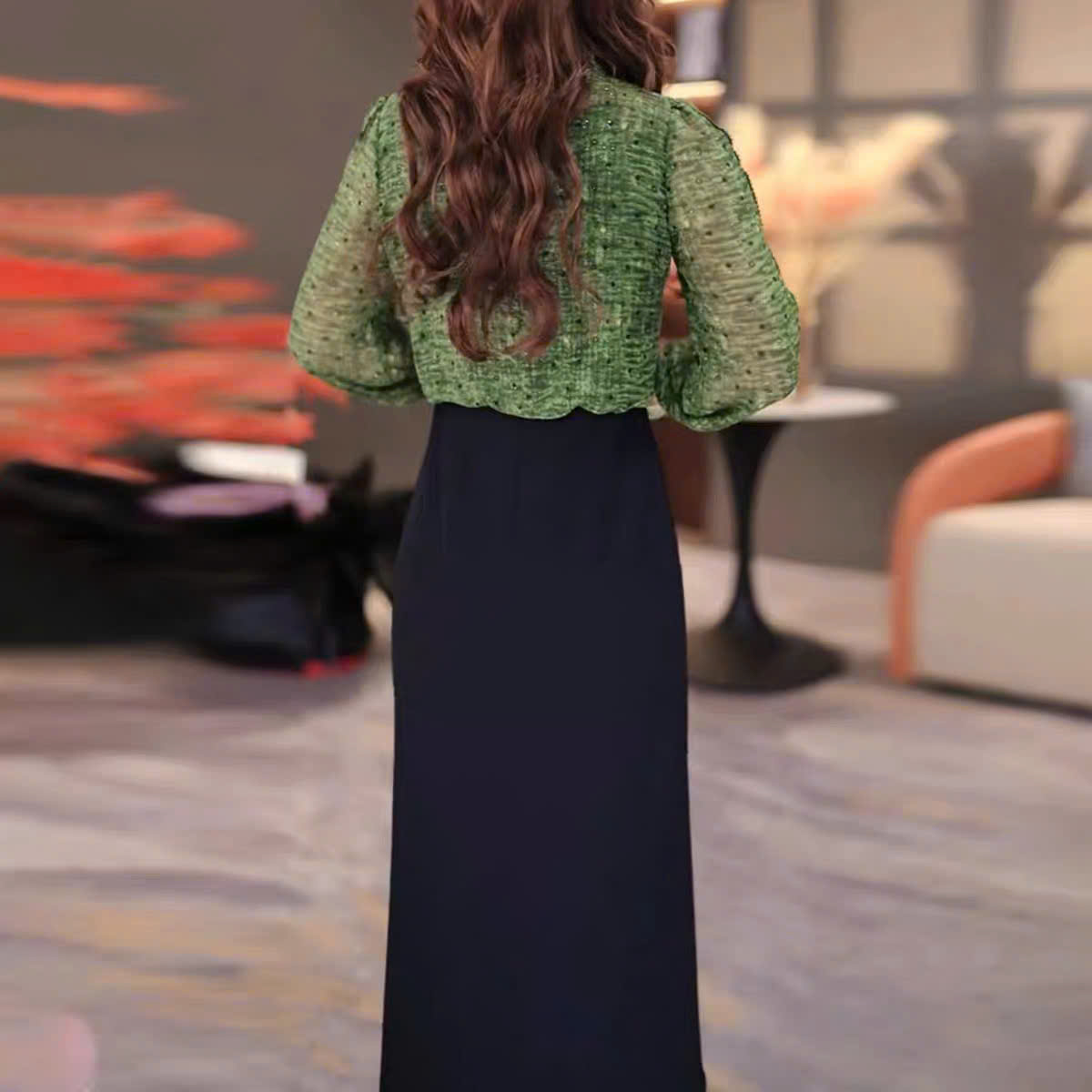 18420-Set đầm rời  váy và áo voan xanh dài tay (voan,lụa mango )_thumbnail_1