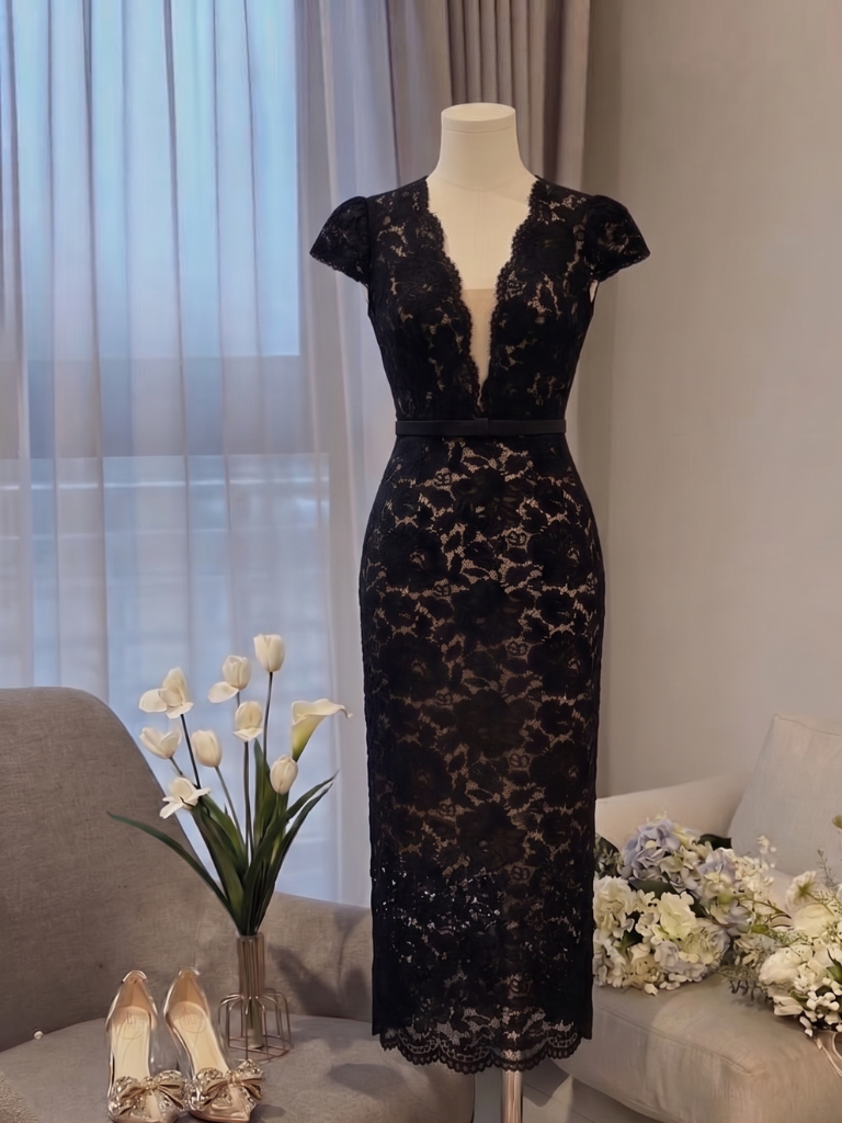 Đầm Bút Chì Nơ Eo Hoa Hồng_thumbnail_5