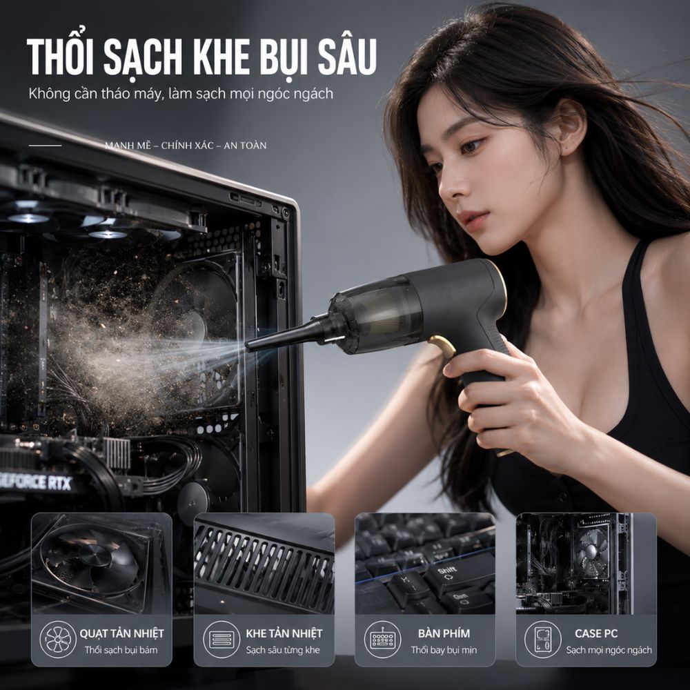 Máy Hút Thổi Bụi Không Dây Kachi MK367 kèm phụ kiện hút bụi_thumbnail_3