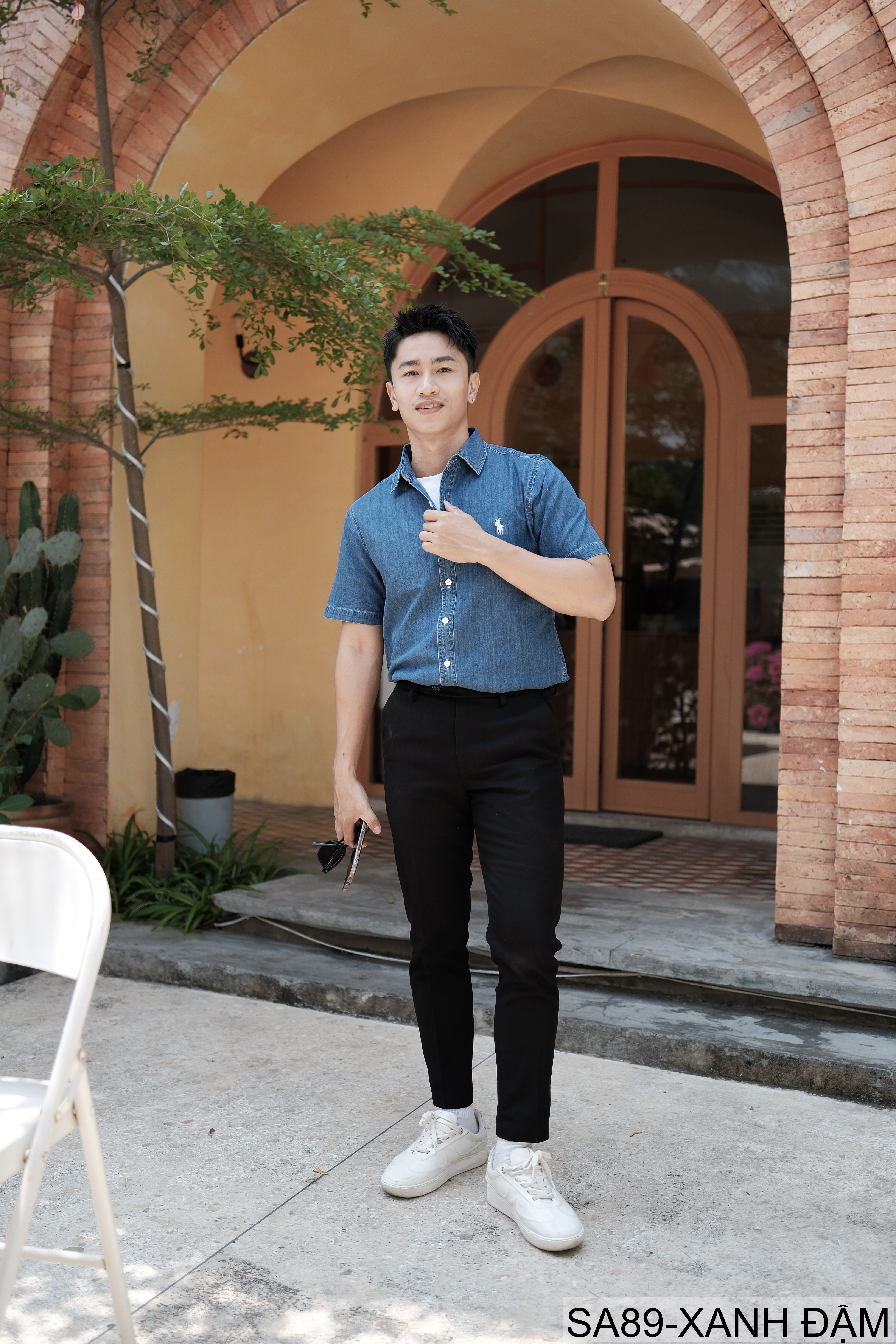 SA89 - Áo sơ mi denim nam tay ngắn phong cách Nhật Bản, chất cotton mềm mại, form rộng thoải mái_thumbnail_17