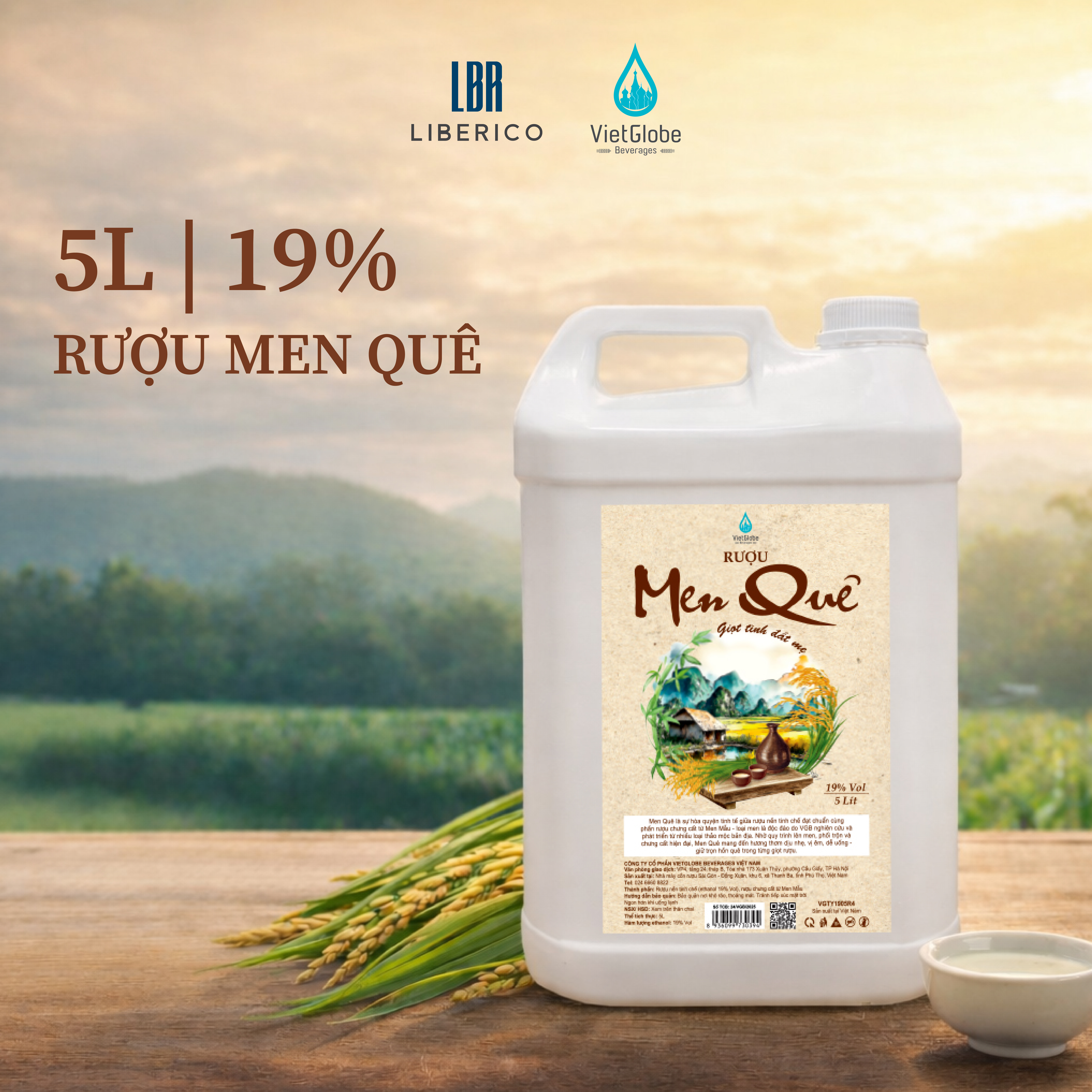 Rượu Men quê 19% Vol can 5L