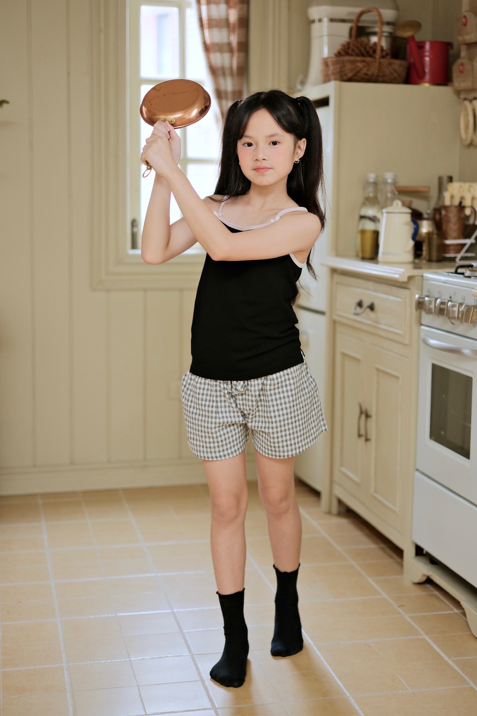 Little Bows Cotton Set '25 (Set Áo Hai Dây x Quần Caro)