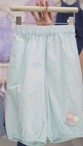 H201 - Quần thô xanh gấu bo chun thêu cục bông hãng Seven_thumbnail_0