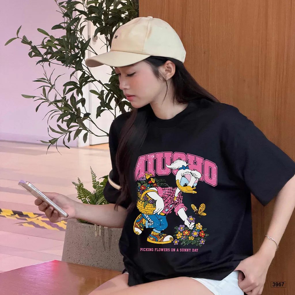 Áo thun boxy nữ hoạt hình Vịt dễ thương Miucho 3967_thumbnail_3