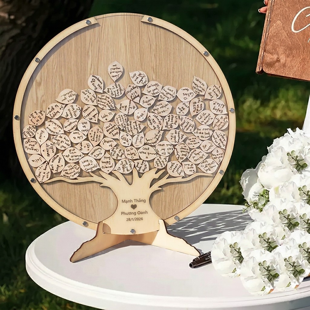 Tranh Thả Gỗ Đám Cưới, Sự Kiện, Công Ty, Sinh Nhật (Đủ phụ kiện) - Size tính theo chiều ngang_thumbnail_5