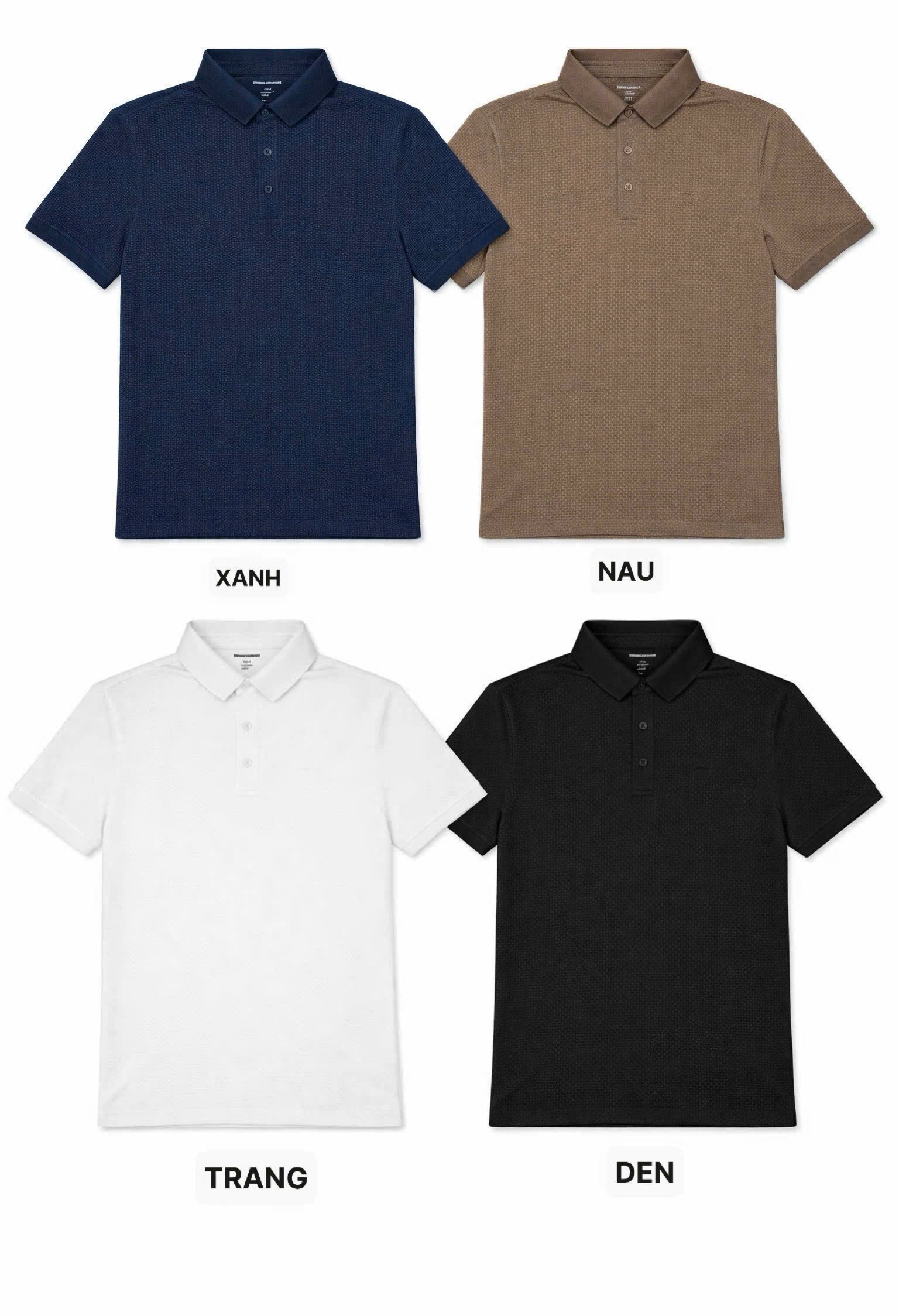 E360 ÁO POLO NAM DẬP NỔI PIERRE CARDIN 4 MÀU