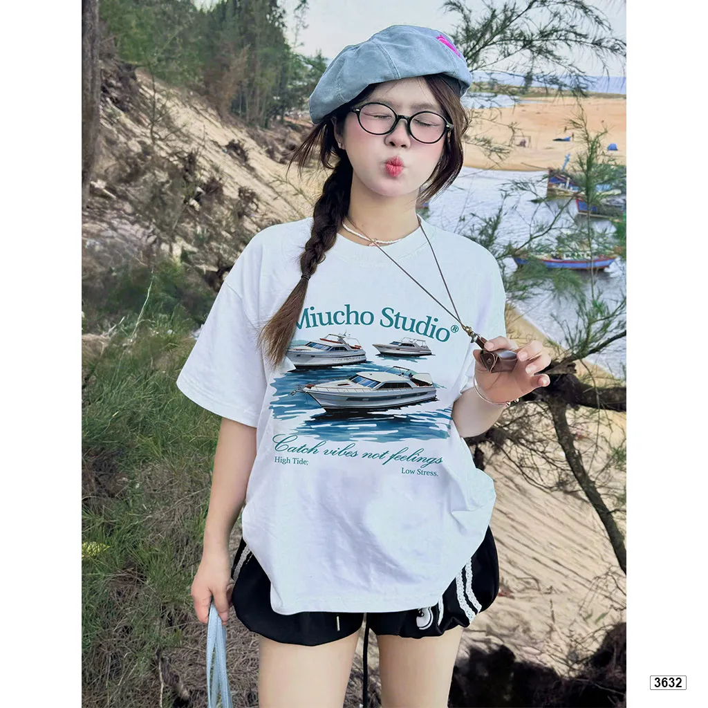 Áo thun boxy unisex BST Hè Biển dày dặn đứng form Miucho 3632_thumbnail_6