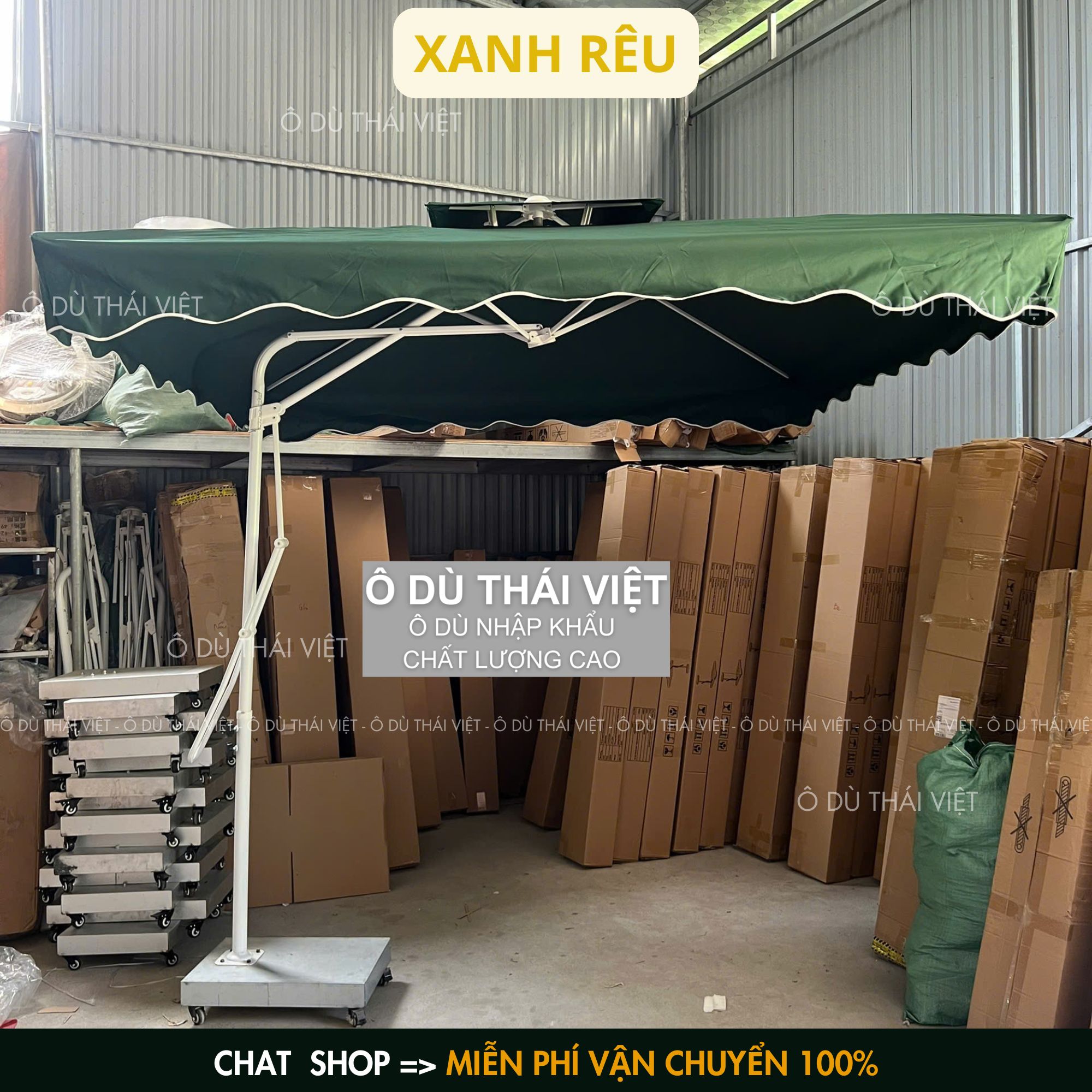 Dù che lệch tâm vuông ngoài trời rộng 2,5x2,5m HÀNG NHẬP KHẨU CAO CẤP vải dù polyester chống thấm tuyệt đối_thumbnail_0