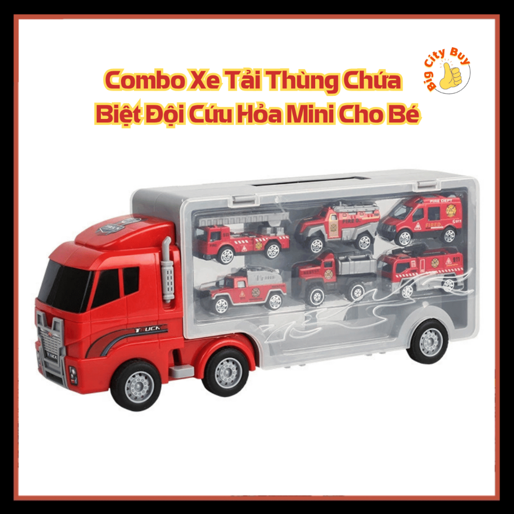 Xe Container Chở Xe Cứu Hoả Mini Carier Truck 6 Trong 1 Đồ Chơi Ô Tô Di Động Cho Bé BigcityBuy 333XCCX_thumbnail_3