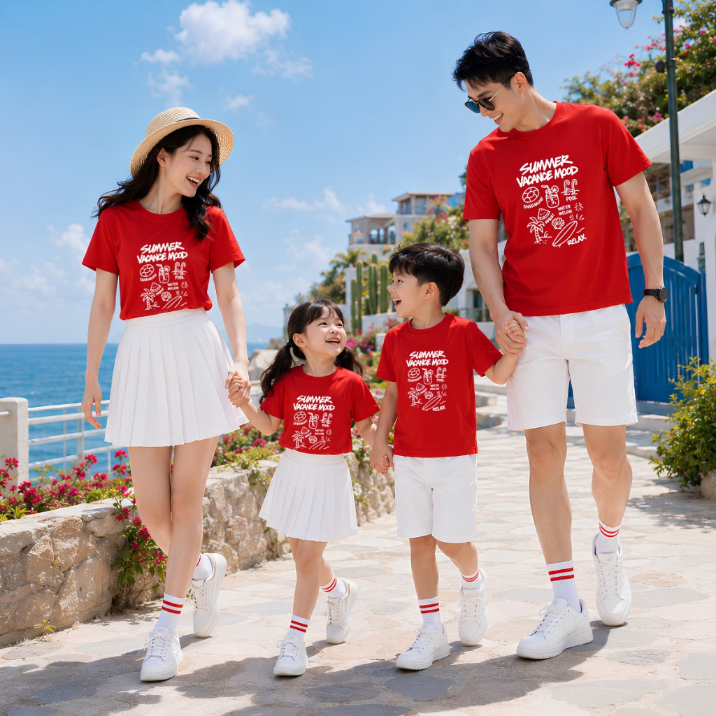 Áo phông gia đình hình Summer Vacance Mood -  LOZA GD003