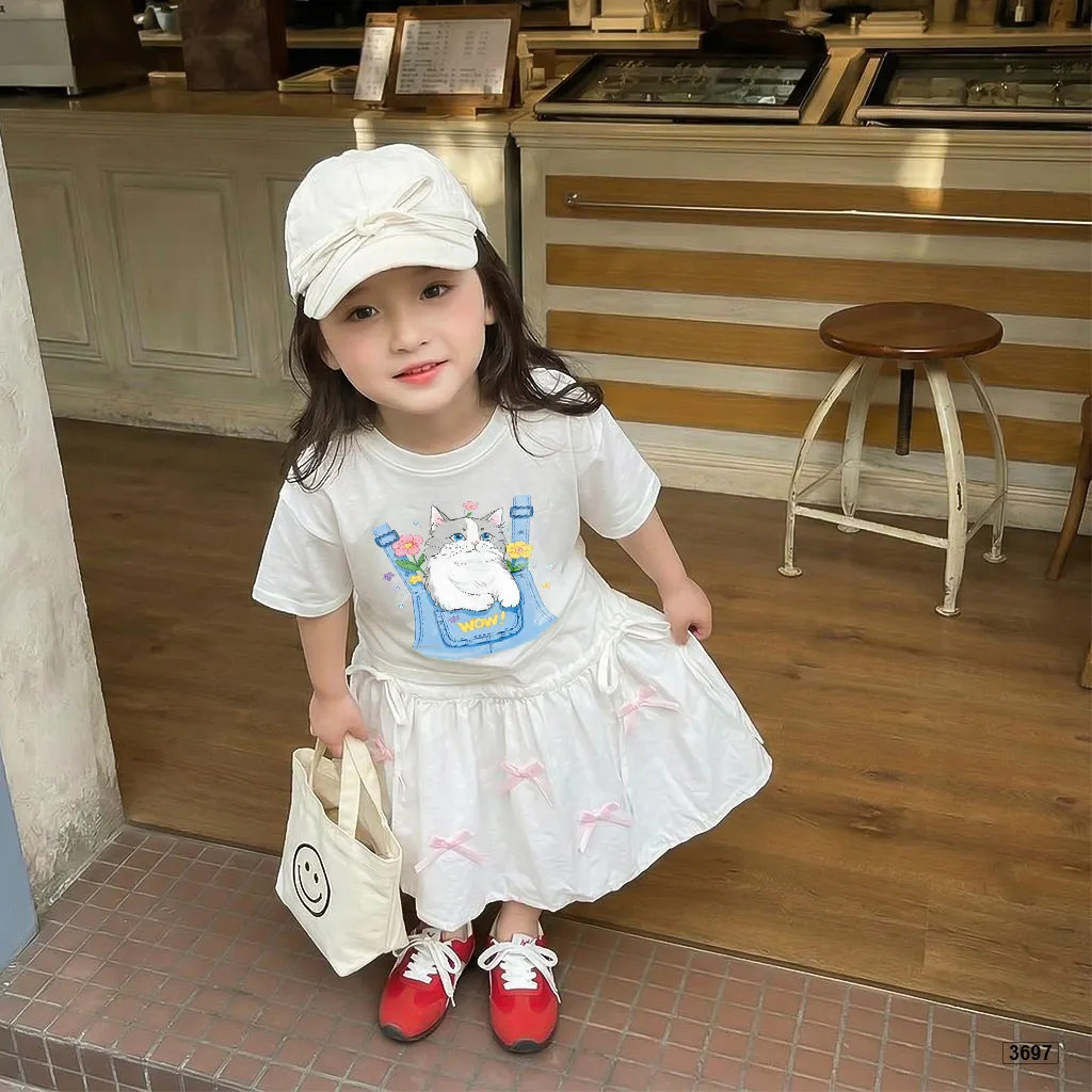 Áo thun bé gái chất mềm mại thoáng mát Mèo con đáng yêu Kado 3697_thumbnail_5