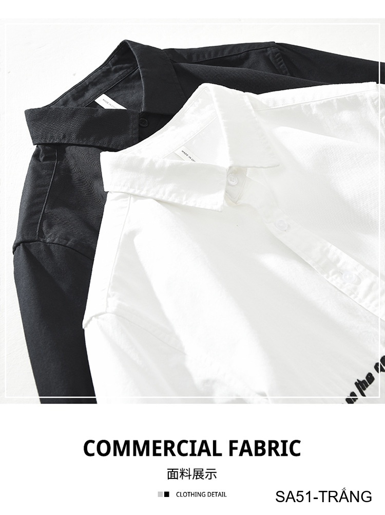 SA51 - Áo Sơ Mi Nam Phong Cách Nhật Bản Thêu Tiếng Anh Tay Dài Thời Trang Đa Năng_thumbnail_5