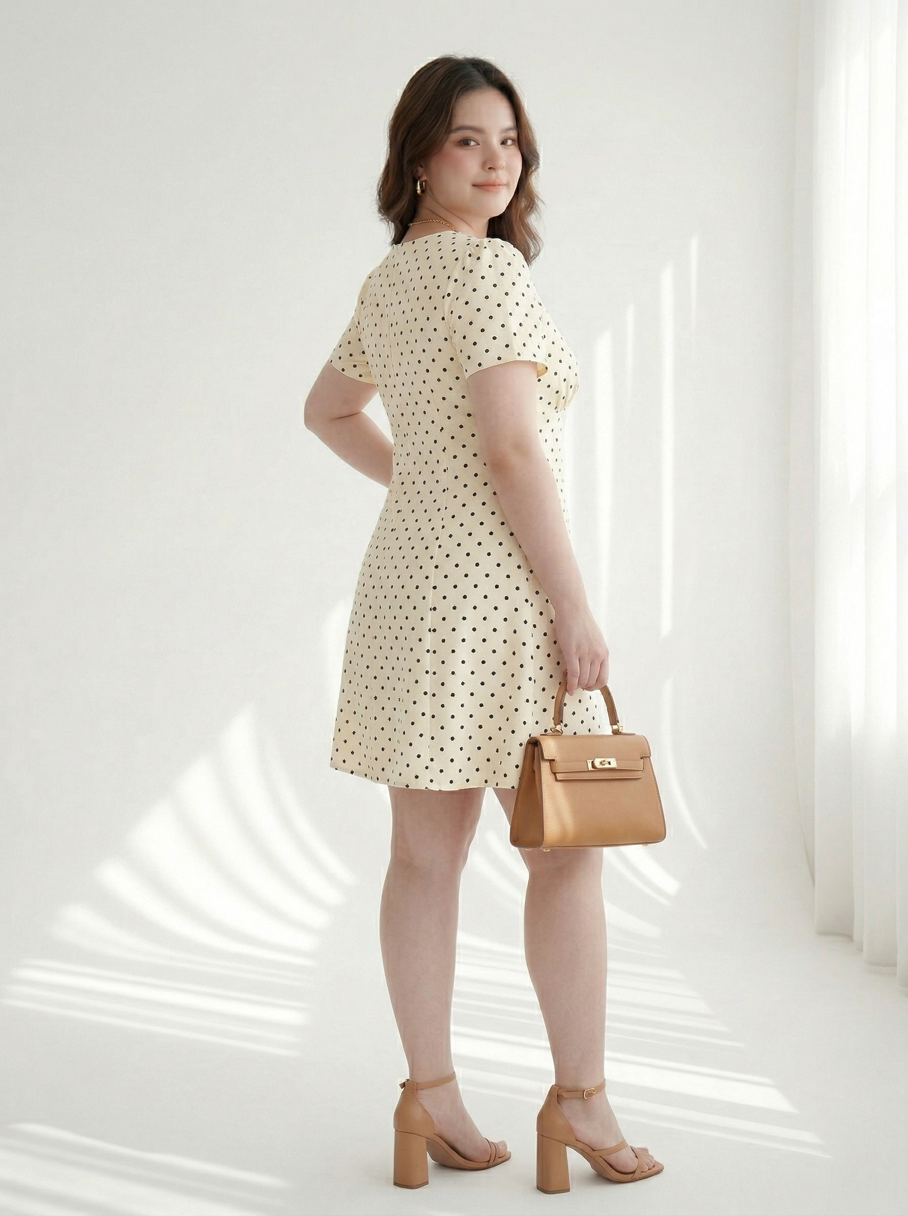 BIGSIZE NỮ - Đầm chấm bi dáng A  dành cho nàng béo từ 55-90kg V-DA219