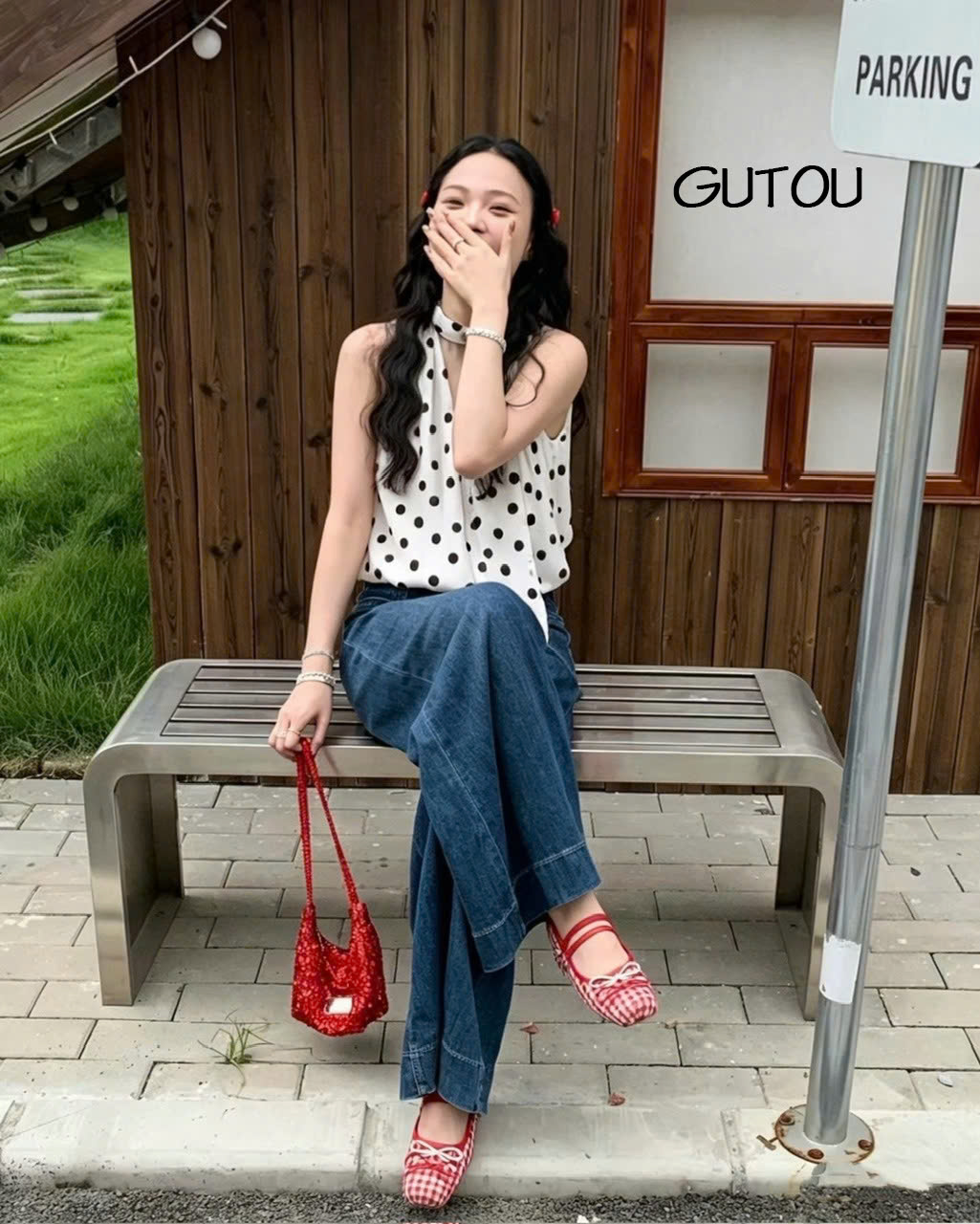 [ GUTOU ] Áo Voan Sát Nách Phối Dây Cổ Muse_thumbnail_7