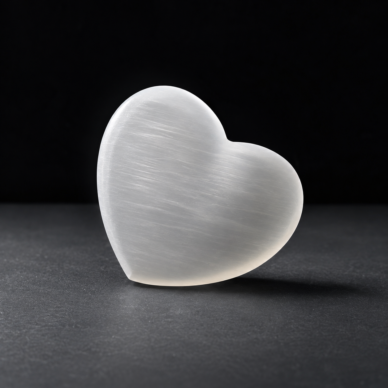 Đá Thanh Tẩy Satin Spar Dạng Đĩa Trái Tim 7,8cm