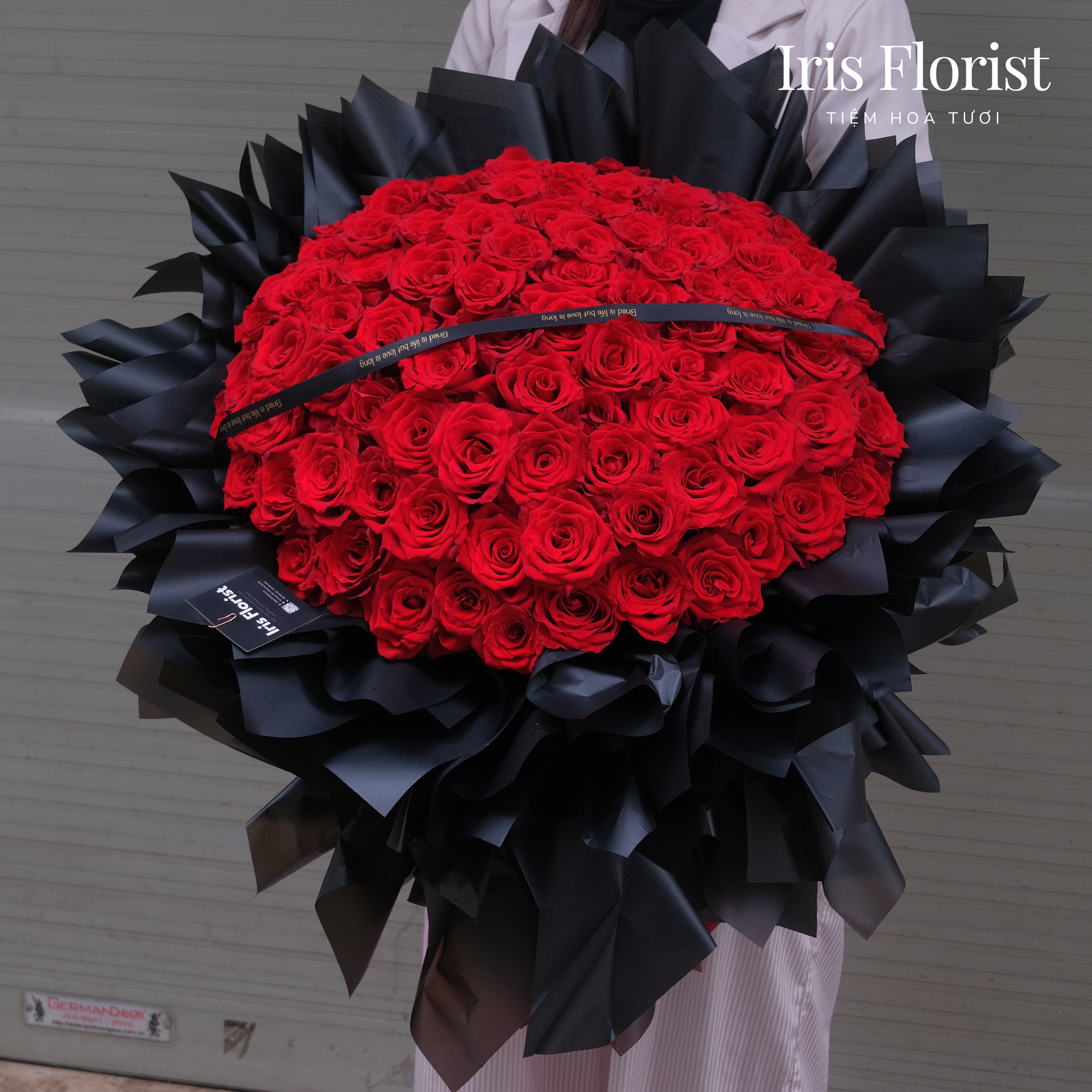 Bó hoa 99 bông hồng đỏ (bó cắm cốt xốp ẩm)_thumbnail_2