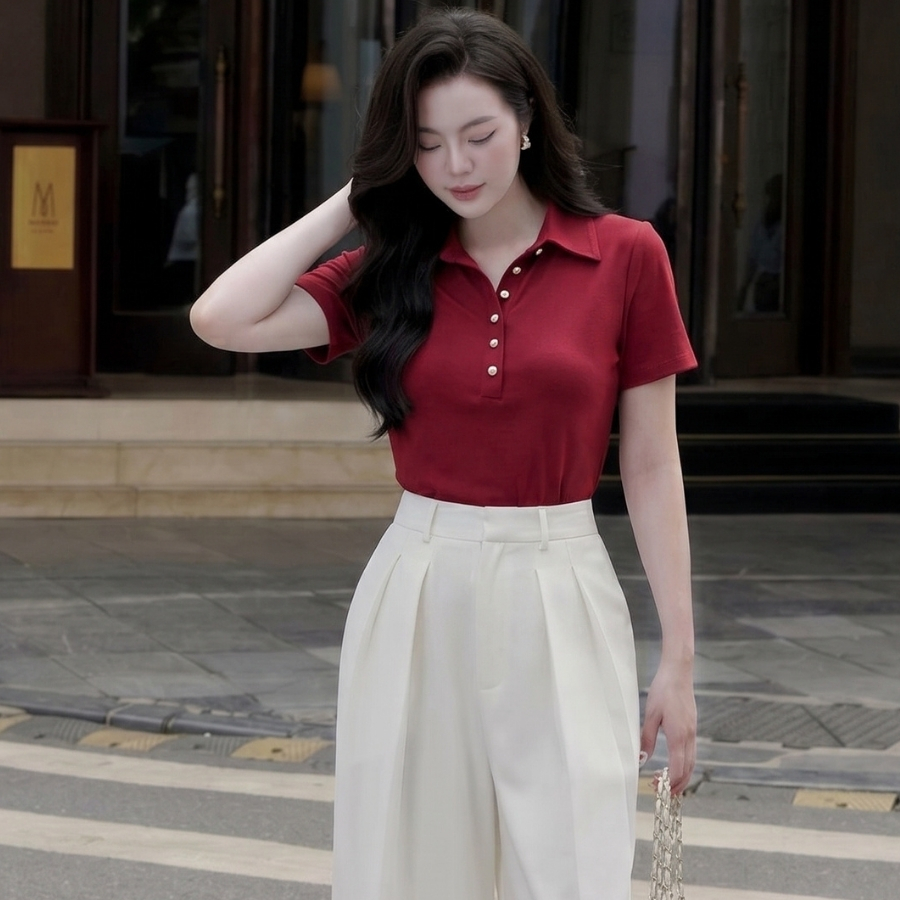 Áo thun polo body 26110 đỏ đô