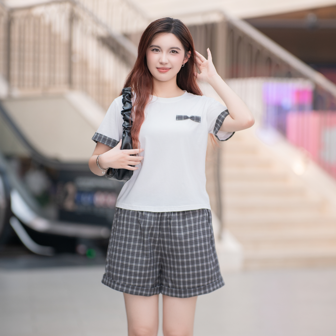 BN57 - Set Bộ Quần Áo Nữ Xuân Hè Áo Thun Phông TShirt Quần Short Sooc Cộc Đùi Phong Cách Cozy