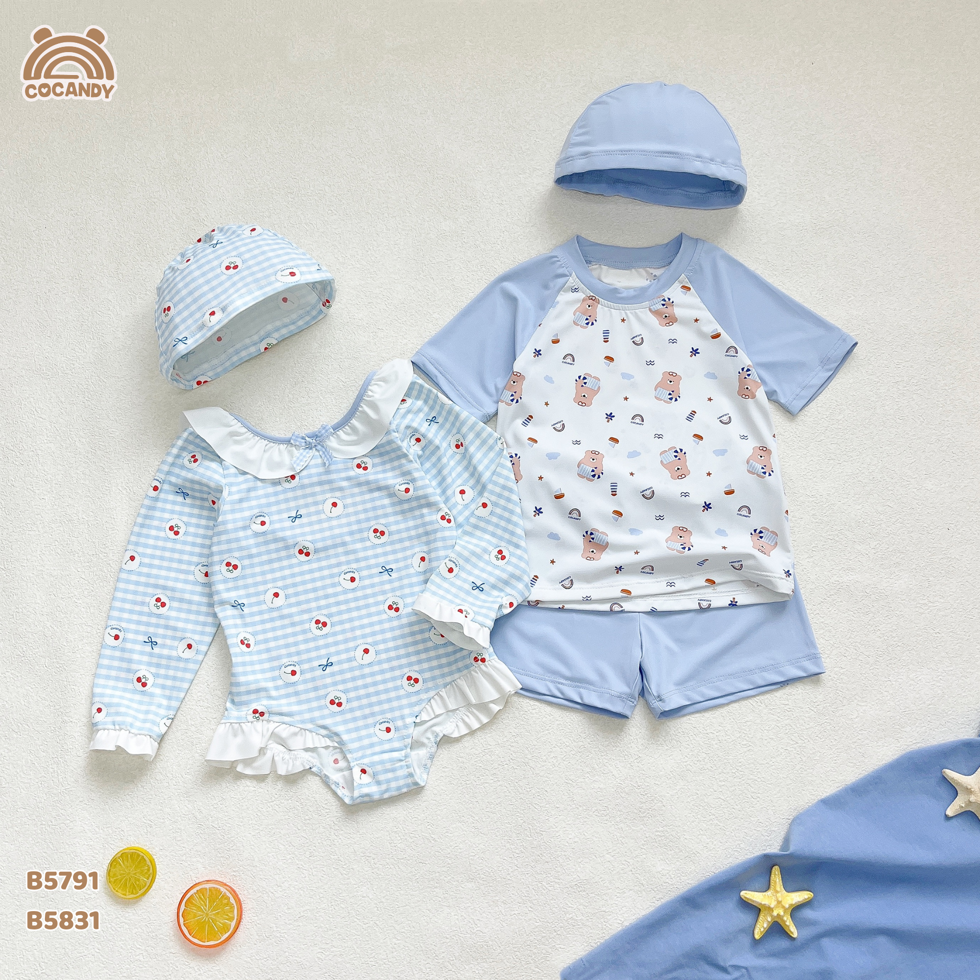 Bộ bơi cộc XANH DƯƠNG hình gấu nâu_thumbnail_5