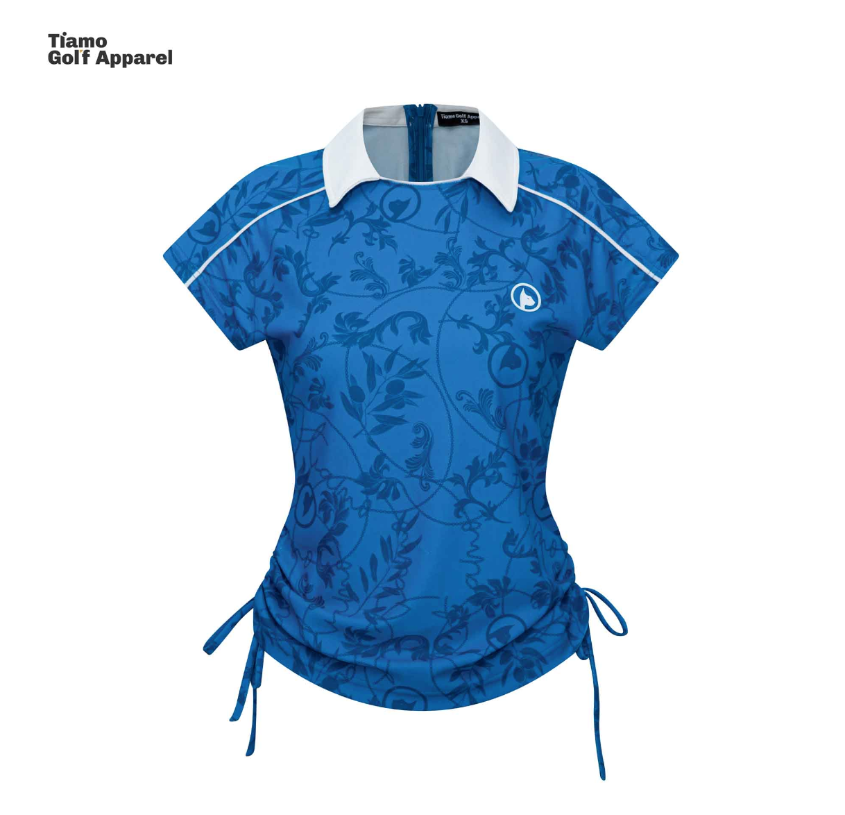 Áo Polo Nữ Hoạ Tiết Baroque Màu Xanh Navy