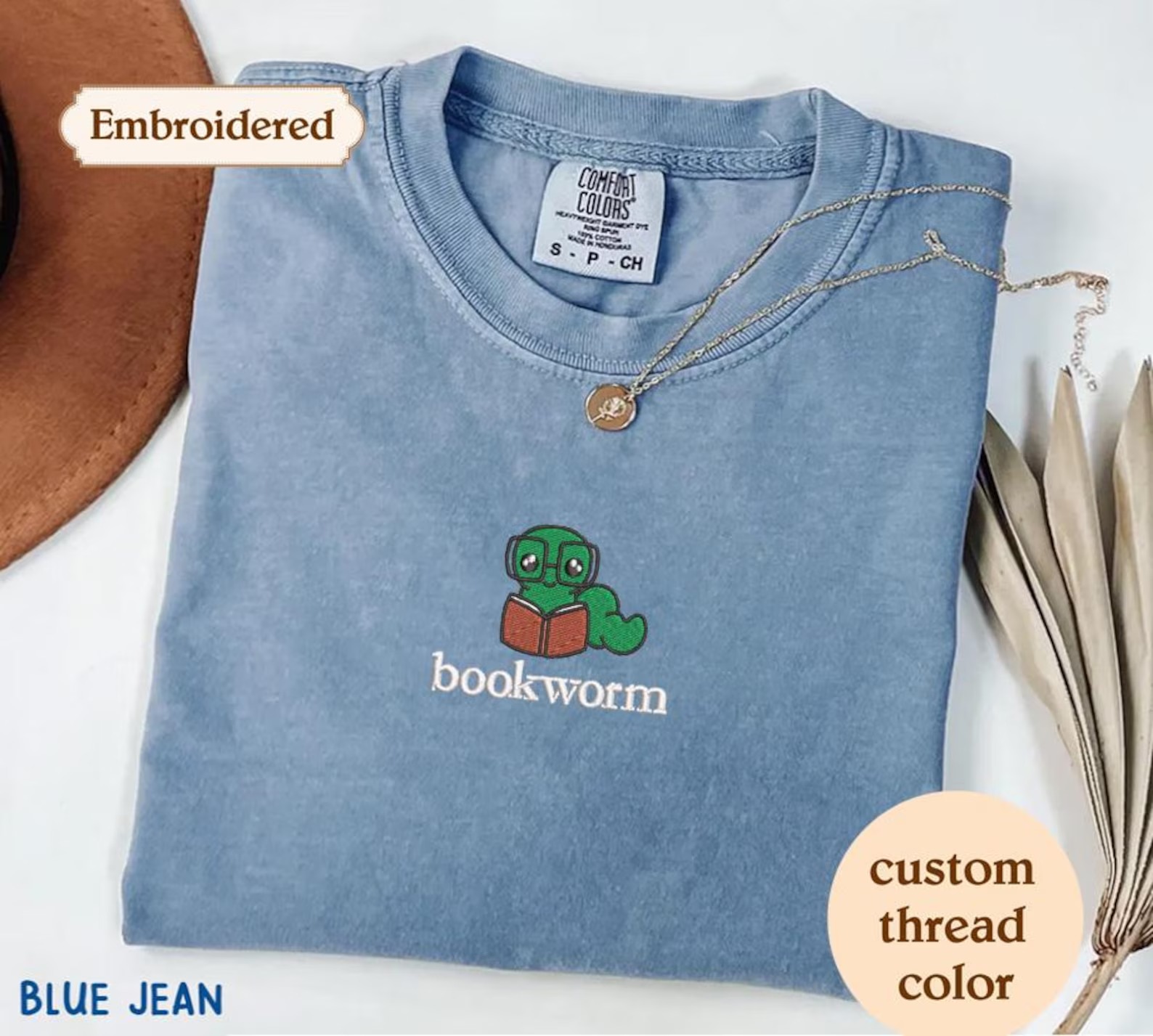 Bookworm Embroidered shirt