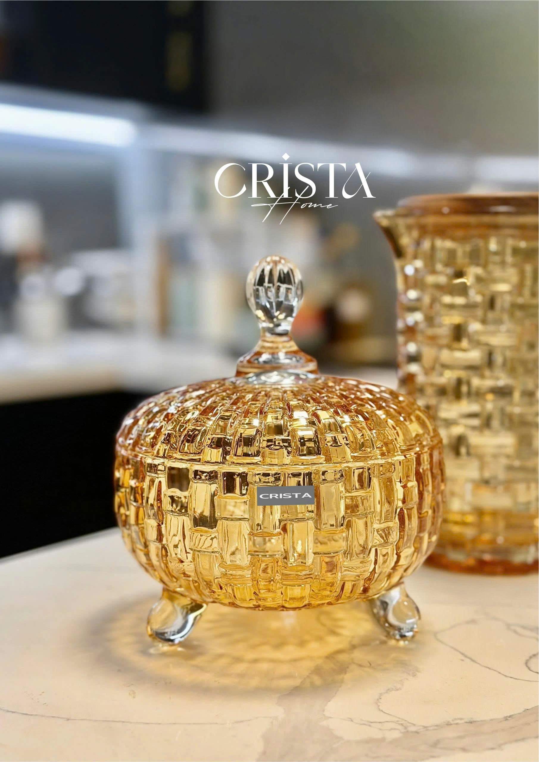 Bộ 2 hũ mứt 3 chân CRISTA HOME vân caro Size 18cm_thumbnail_21