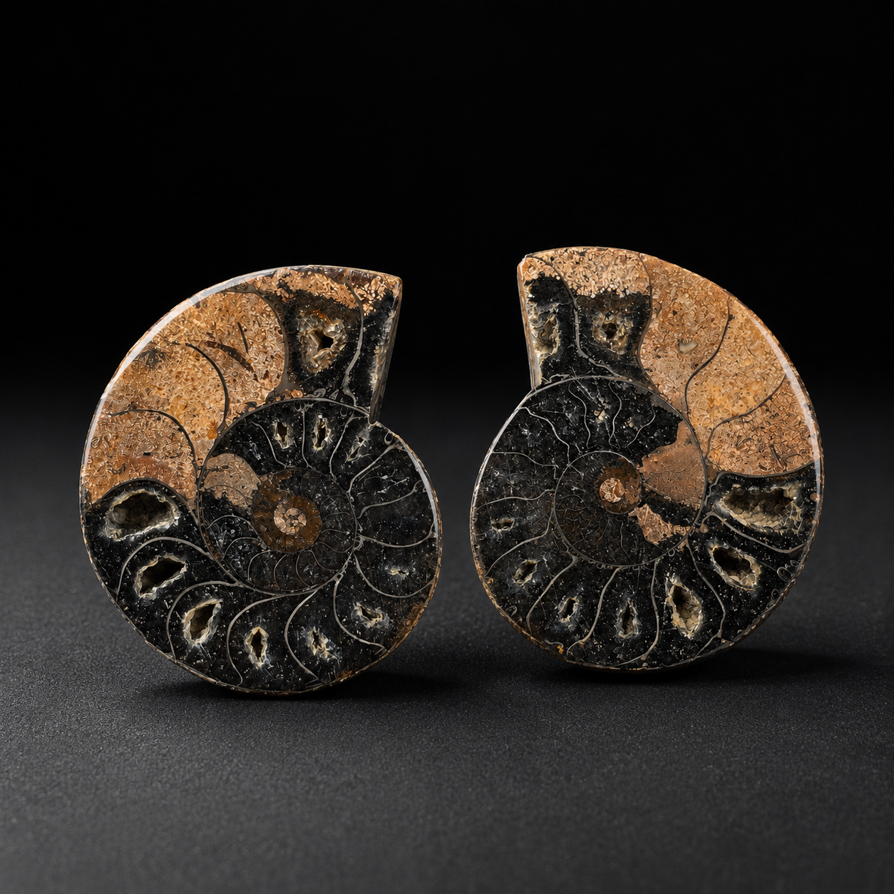 Hóa thạch Cleoniceras (Ammonite) – Kỷ Phấn Trắng - 1 CON CHIA 2 NỬA