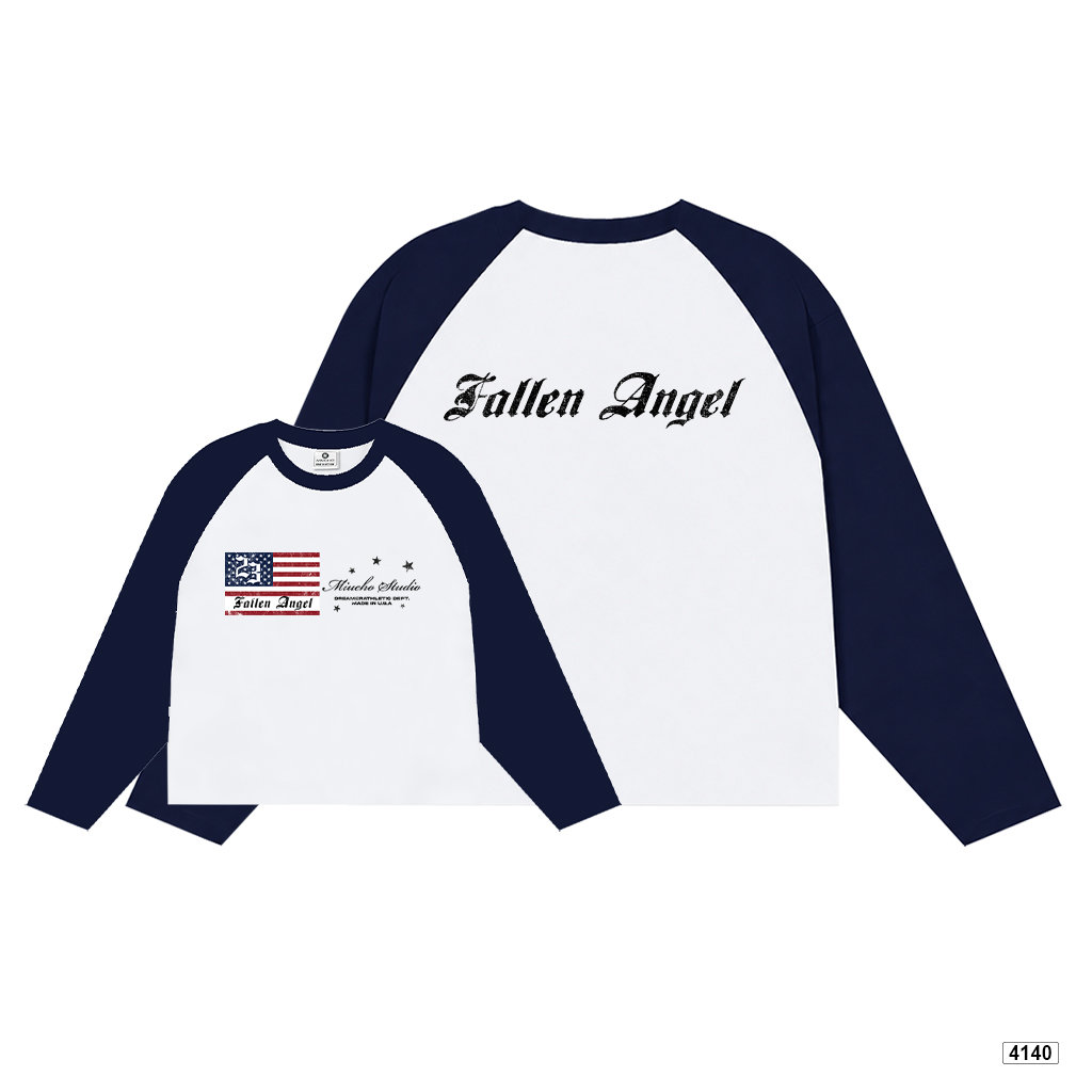 Áo thun tay dài raglan form boxy phong cách đường phố cá tính Miucho 4140_thumbnail_7