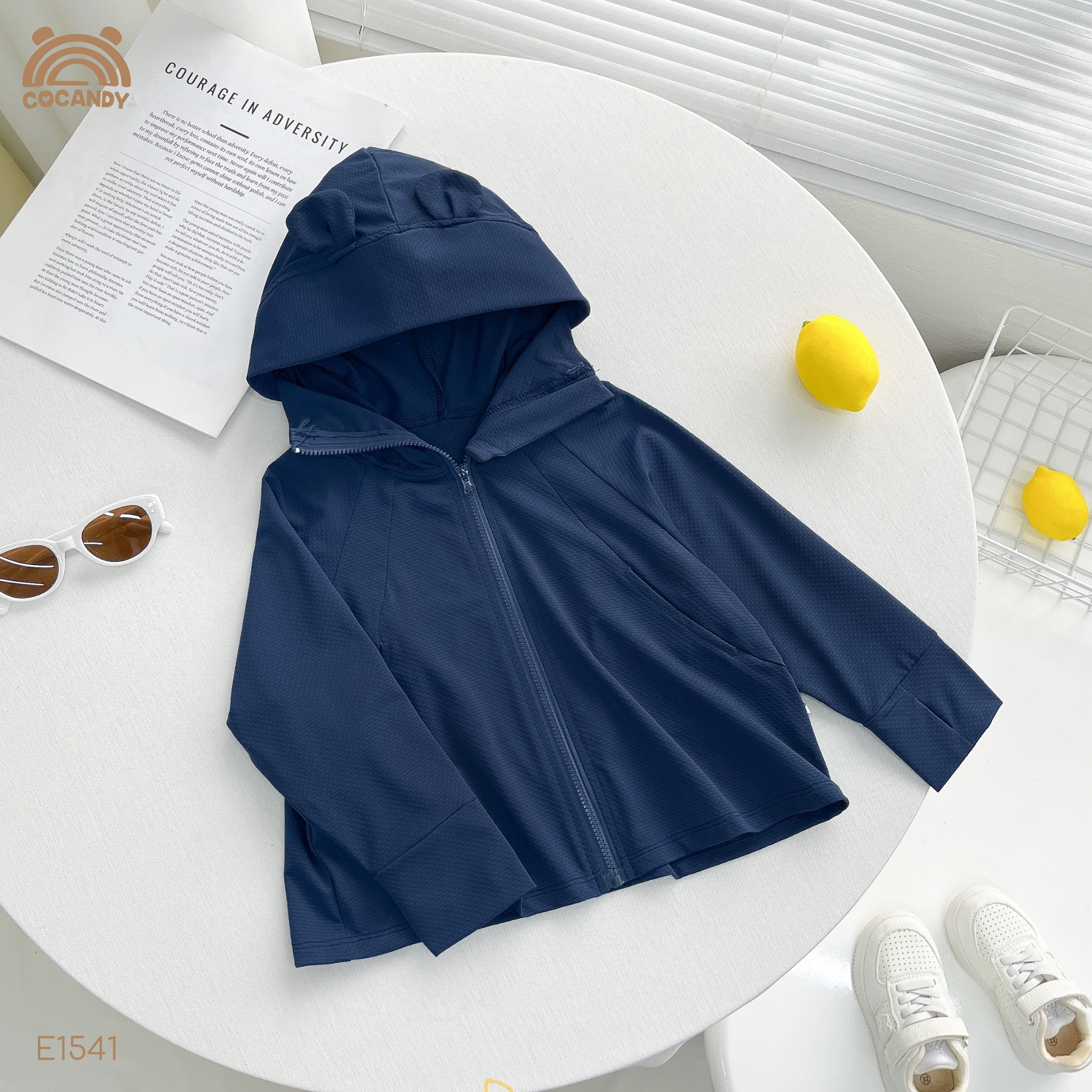 Áo khoác chống nắng Dia-Cool XANH THAN mũ gấu