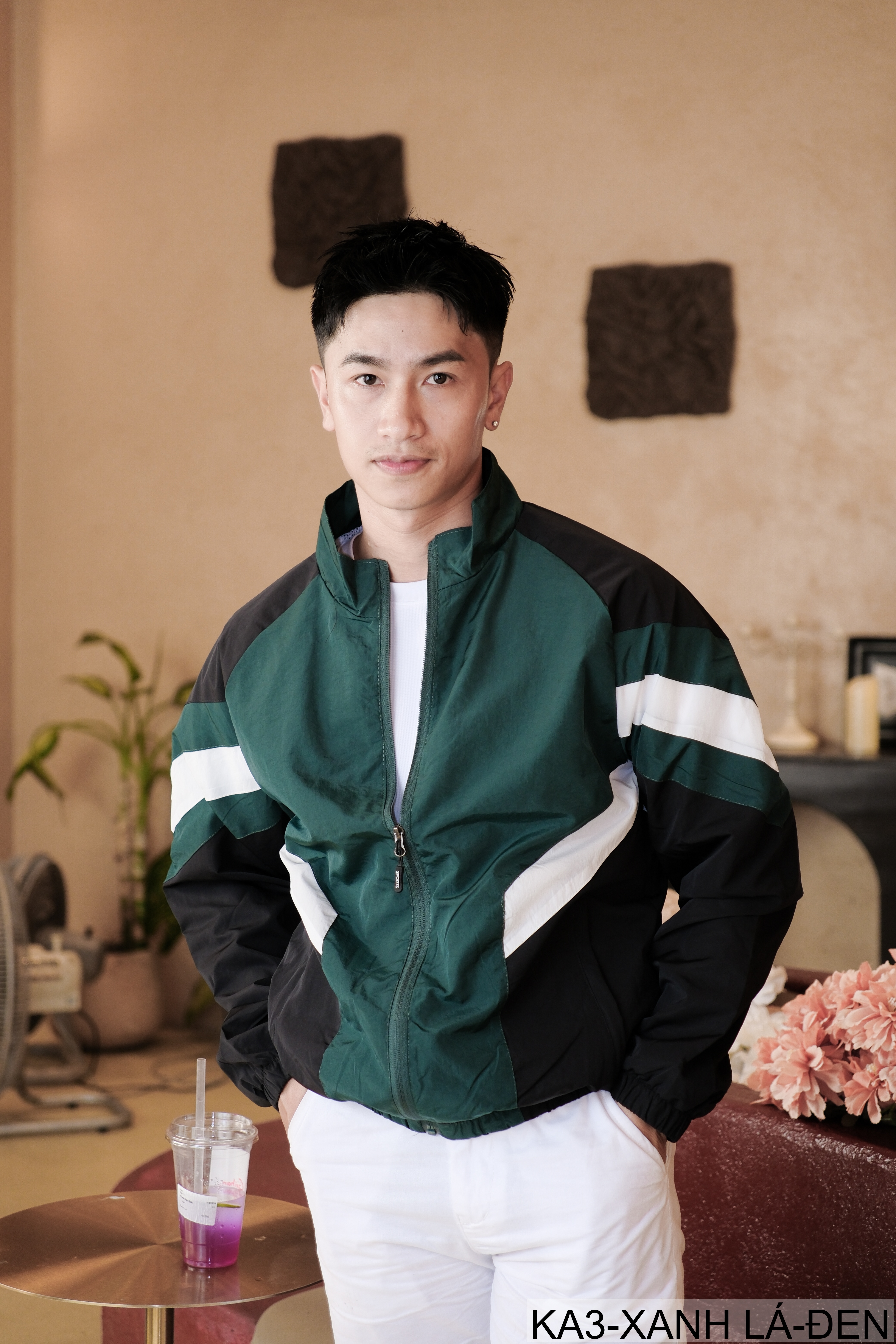 KA3 - Áo khoác nam dáng rộng phối màu cổ đứng phong cách thể thao thoáng khí mùa xuân thu_thumbnail_5