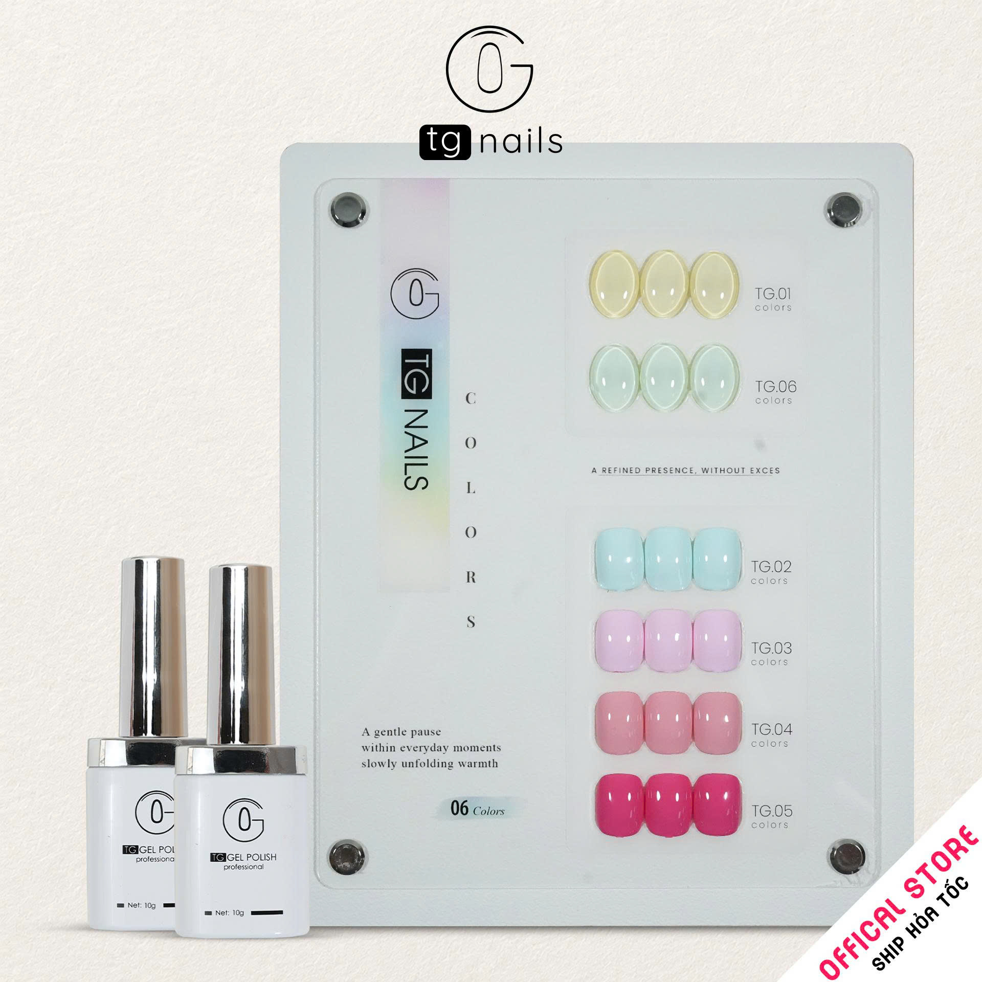  Combo Sơn GEL 6 màu Pastel - kèm bảng màu