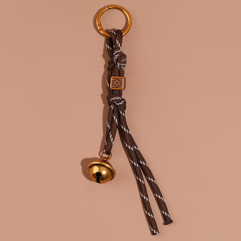 Móc Khóa Chuông Dây Dù Vintage Nâu Đồng PK012