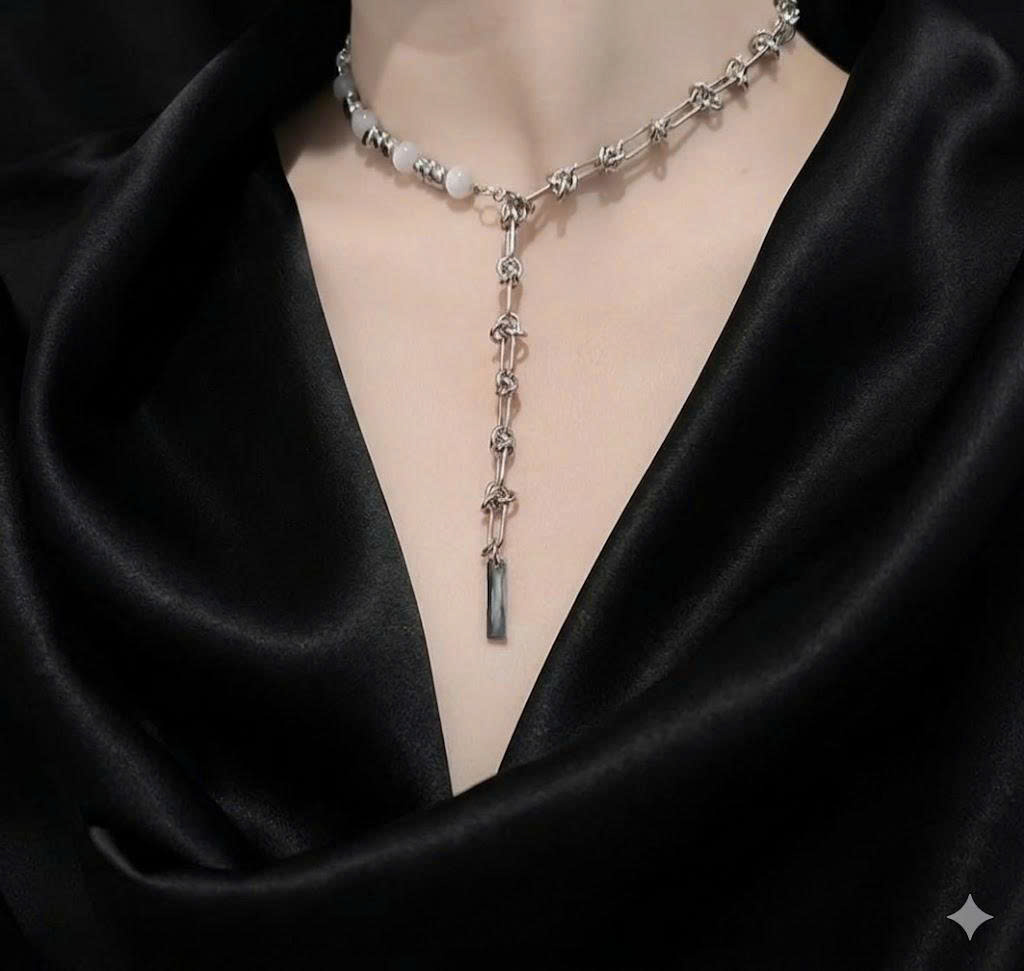 vòng cổ titan charm ngọc mix đá bạc khối._thumbnail_2