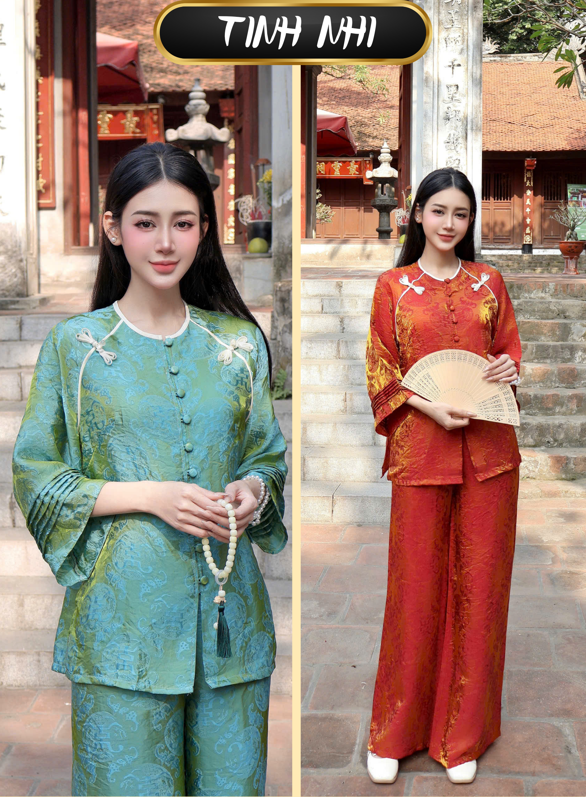 PP376 Pháp phục lễ chùa lụa ánh kim Tinh Nhi