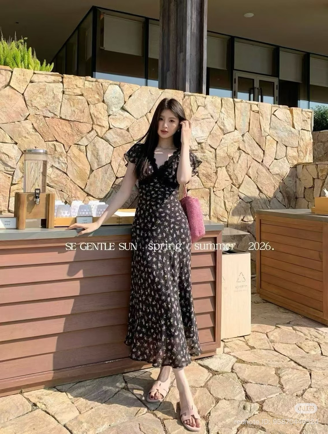Lucas - Váy hoa tay hến bom phối viền ren chân xòe dáng maxi_thumbnail_11