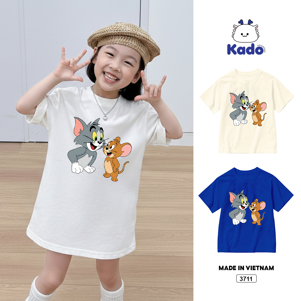 Áo thun trẻ em hoạt hình mèo chuột đáng yêu Kado 3711