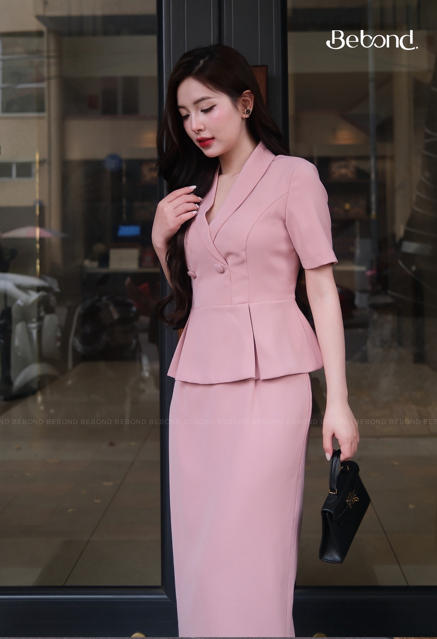 Set công sở chân đầm bút chì SAMMY màu HỒNG