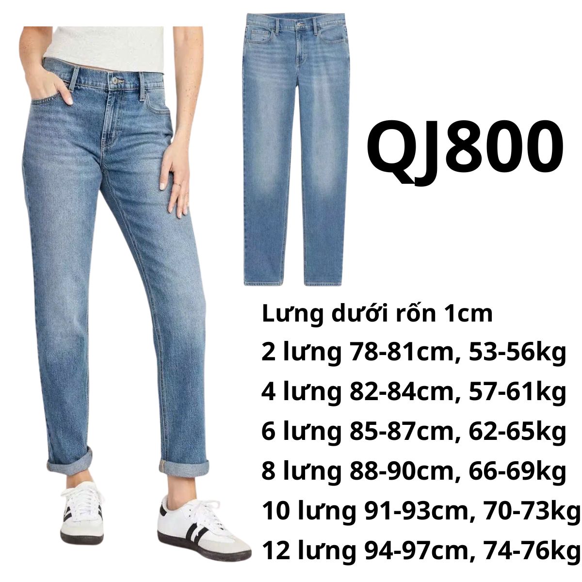 QJ800- Quần jeans baggy