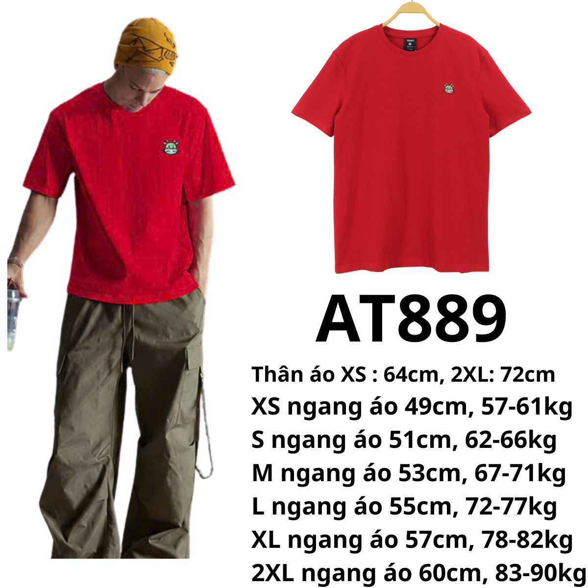 AT889 - Áo thun nam Red