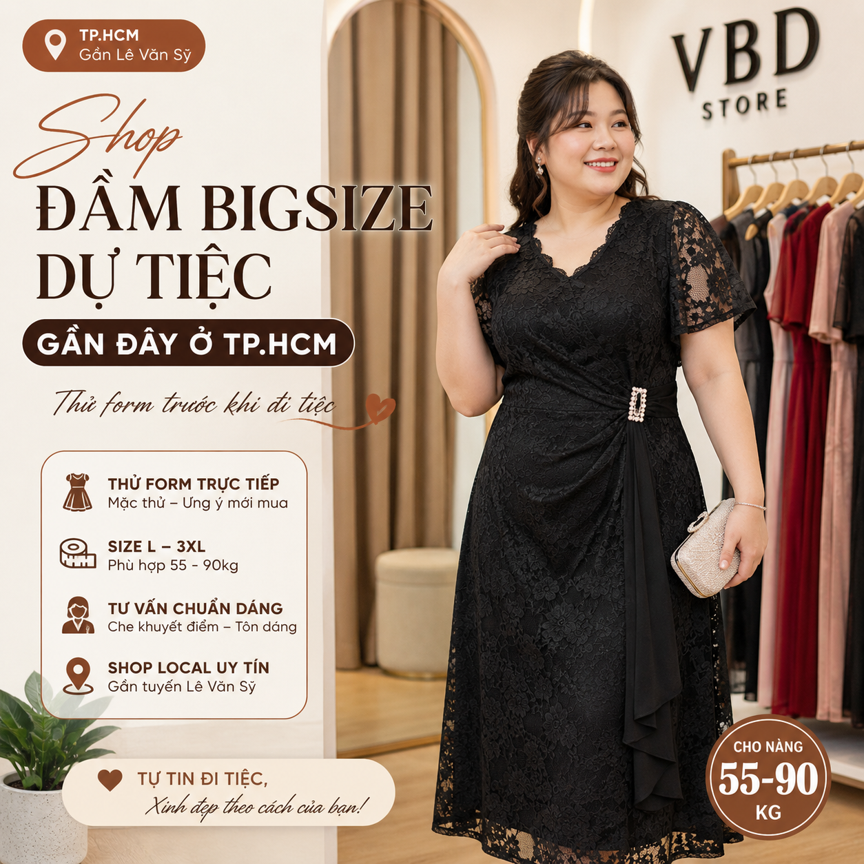 Shop Đầm Bigsize Dự Tiệc Gần Đây Ở TP.HCM