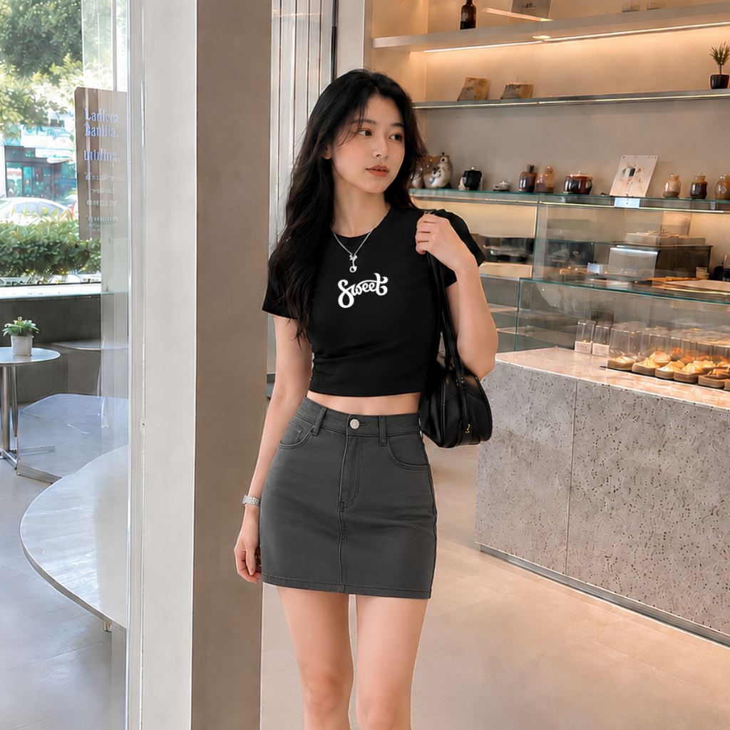 [Form Ôm] Áo croptop hình chữ SWEET - Loza CR8611_thumbnail_0