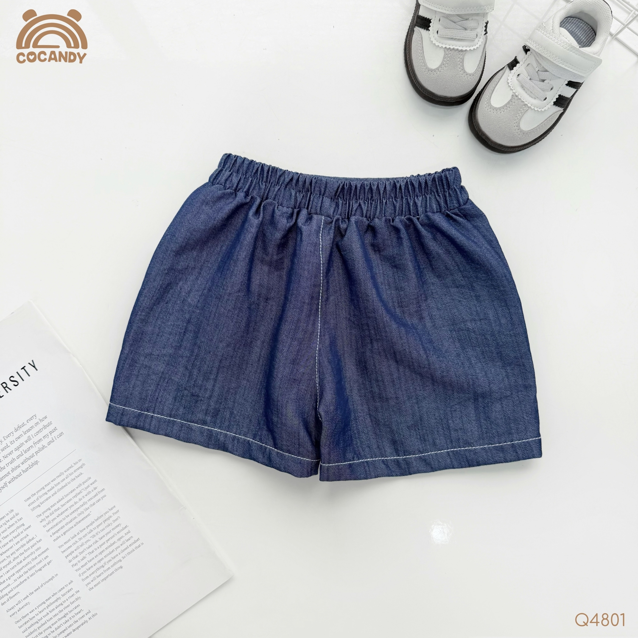 Quần cộc jeans XANH 2 túi cúc_thumbnail_2