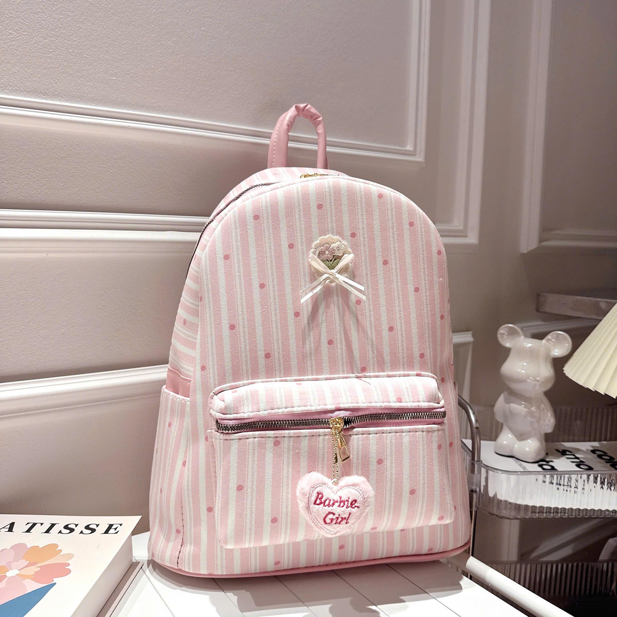 ( Tặng Kèm Treo ) Balo To, Balo Đi Học Đi Làm Hoạ Tiết Kitty Gấu Size 40 Vừa A4 Kiểu Dáng Thời Trang Cute BL035_thumbnail_4